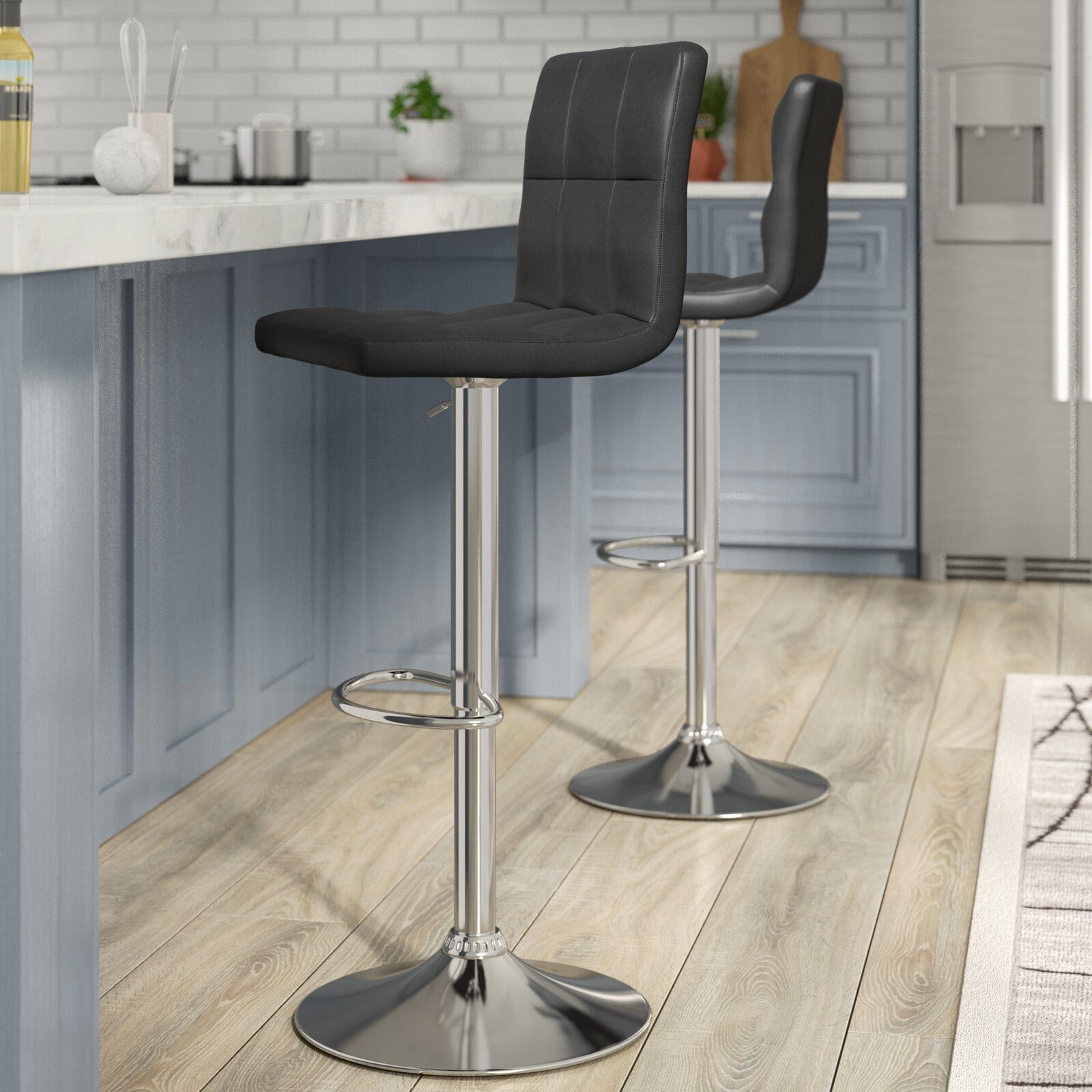 Dorotea Adjustable Height Swivel Bar Stool, Seat Height Adjustable