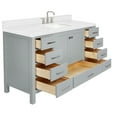 thumbnail image 6 of ARIEL Cambridge 61 Inch Grey Bathroom Vanity with Single Sink, Solid Wood, White Quartz Countertop, 1.5-Inch Edge, Rectangular Undermount Sink, 2 Soft Closing Doors, 9 Drawers, 6 of 8