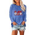 thumbnail image 2 of Femmes Chemises Mode Femmes Automne Hiver Imprimé Col Rond Manches Longues Tops, 2 of 5