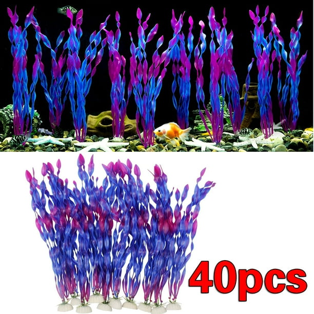 Danlai40 Pack Artificial Seaweed Decorations Plastic Seaweed Water