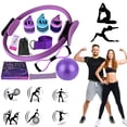 thumbnail image 1 of Meottam Meottam 8 in 1 Yoga Set for Women, Pilates Essentials Kit with Pilates Rings Booty Bands Exercise Band Yoga Ball Figure Resistance Band for Stretching & Relief (Purple), 1 of 9