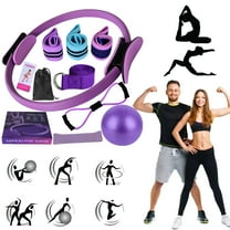 Meottam Meottam 8 in 1 Yoga Set for Women, Pilates Essentials Kit with Pilates Rings Booty Bands Exercise Band Yoga Ball Figure Resistance Band for Stretching & Relief (Purple)