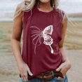 thumbnail image 1 of ICHUANYI Clearance Women's Print Vest Casual Loose Top Sleeveless Tank Sport Pullover Tunic Tops(Wine, S) ICHUANYI WER2023081504821, 1 of 5