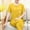 Yellow, variant on Elvqul Pajamas for Women 2PC Summer Plus Size Womens Pajamas Blue Tops and Pants Lightweight