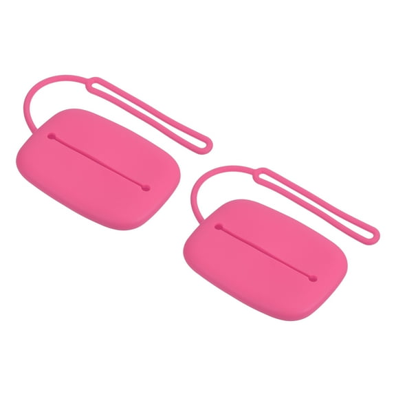 Silicone Storage Pouch Mini Key Organizer Bag with Lanyard for Keys Card, Rose Red, 2 Pack