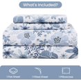 thumbnail image 2 of Floral Queen Sheets Soft Breathable Microfiber Vintage Printed Bed Sheet Set Deep Pocket Fitted Sheet Included Flower Pattern, 2 of 7