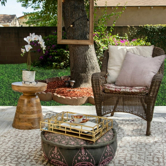 Sagebrook Home Neutral Drum Wooden Accent Table - 16" x 16" x 19"