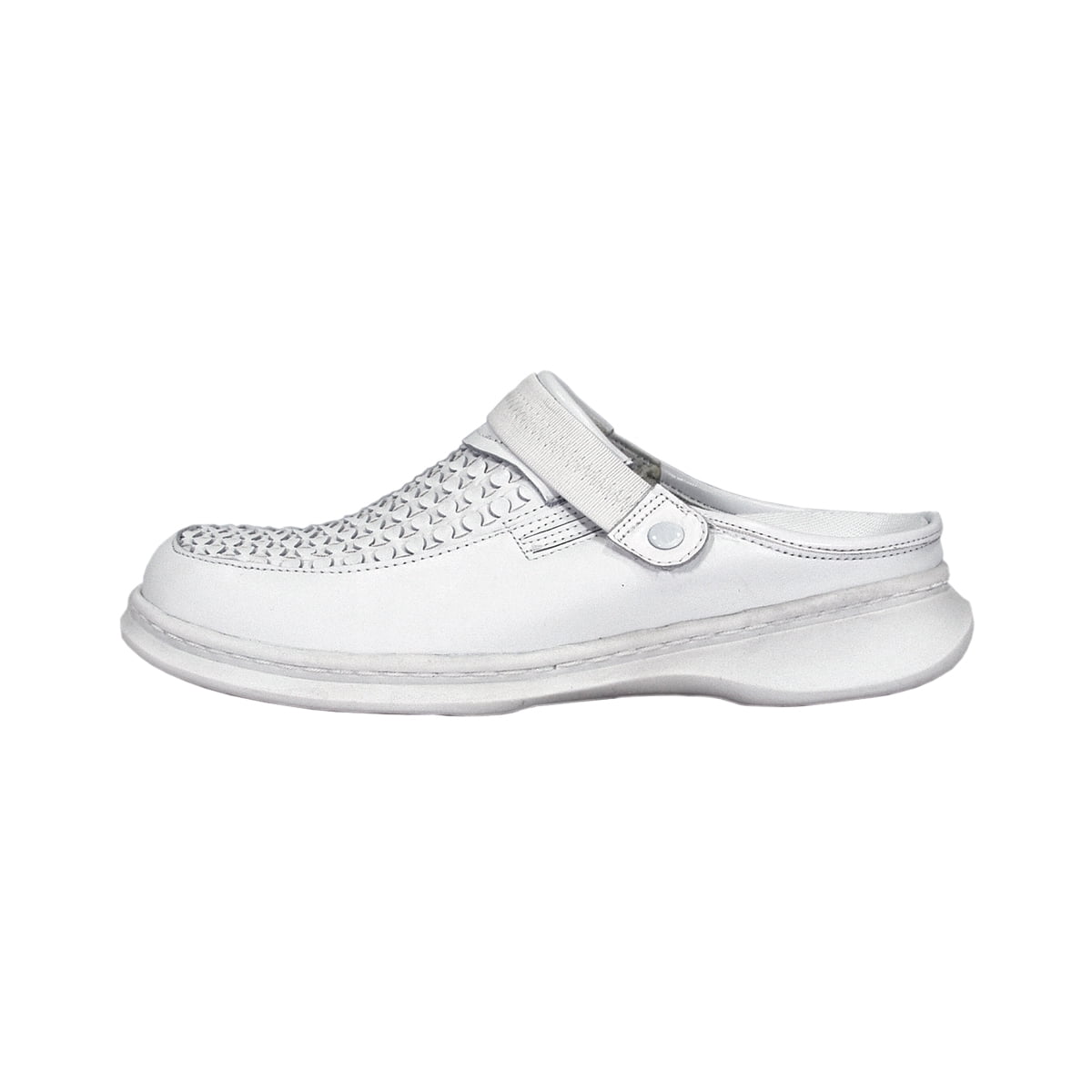 24 HOUR COMFORT Marcy Wide Width Comfort Clog For Work and Casual Attire WHITE 5.5