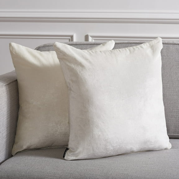 SAFAVIEH Jovanni Solid Pillow, 18" x 18", Ivory, Set of 2