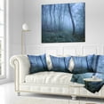 thumbnail image 3 of Designart Trail Through Blue Fall Forest - Landscape Photo Throw Pillow - 18x18, 3 of 5