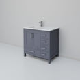 thumbnail image 5 of Jacques 36 in. W Left Offset Dark Grey Bath Vanity, White Quartz Top, and Faucet Set, 5 of 9