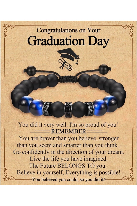 2025 Graduation Gifts for Him Men High School/Kindergarten/Preschool/ 5th 6th 8th Grade/College/Master Degree/Middle School Graduation Gifts Bracelet for Son Grandson Nephew Boyfriend Friend
