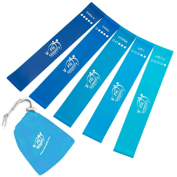 Juego de 5 bandas de ejercicio Resistance Loop Fit Simplify