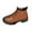 Brown, variant on Xfvqtps Chelsea Boots Women Chunky Sole Flatform Low Heel Pull on with Elastic Leather Fashion Martin Boots Black