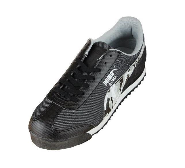 Puma Big Kids Roma Denim Camo Jr Sneakers Shoes - Black \u0026 Gray