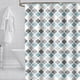 thumbnail image 1 of Cortina de ducha impermeable y antimoho (180 x 180 cm) con estampado geométrico, con 12 ganchos, 1 of 5