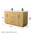 thumbnail image 4 of Elan TK 60" Light Oak Double Vanity & White Cultured Marble Top & Black Trim, 4 of 5