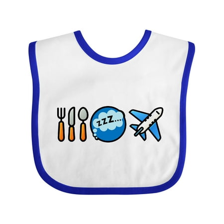 

Inktastic Airplane Eat Sleep Fly Gift Baby Boy or Baby Girl Bib