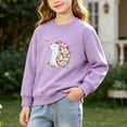 thumbnail image 3 of Mitankcoo Girls Embroidered Sweatshirt Long Sleeve Crew Neck Pullover for Casual Comfort Tops 1-7Y, 3 of 8