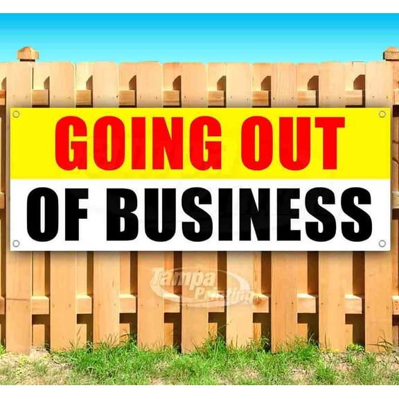 Going Out Of Business Sale 13 oz Vinyl Banner With Metal Grommets