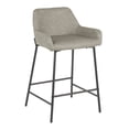 thumbnail image 2 of Contemporary Home Living Set of 2 Light Gray Faux Leather Black Metal Indoor Counter Stools 33", 2 of 5