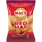 Mac's Chicharrones Red Hot Flavored Crispy Fried Pork Skins, 1.5 oz Bag