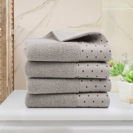 

PiccoCasa 4Pcs Hand Towel Set 14 x 30 Cotton 600 GSM Towels Absorbent Bone