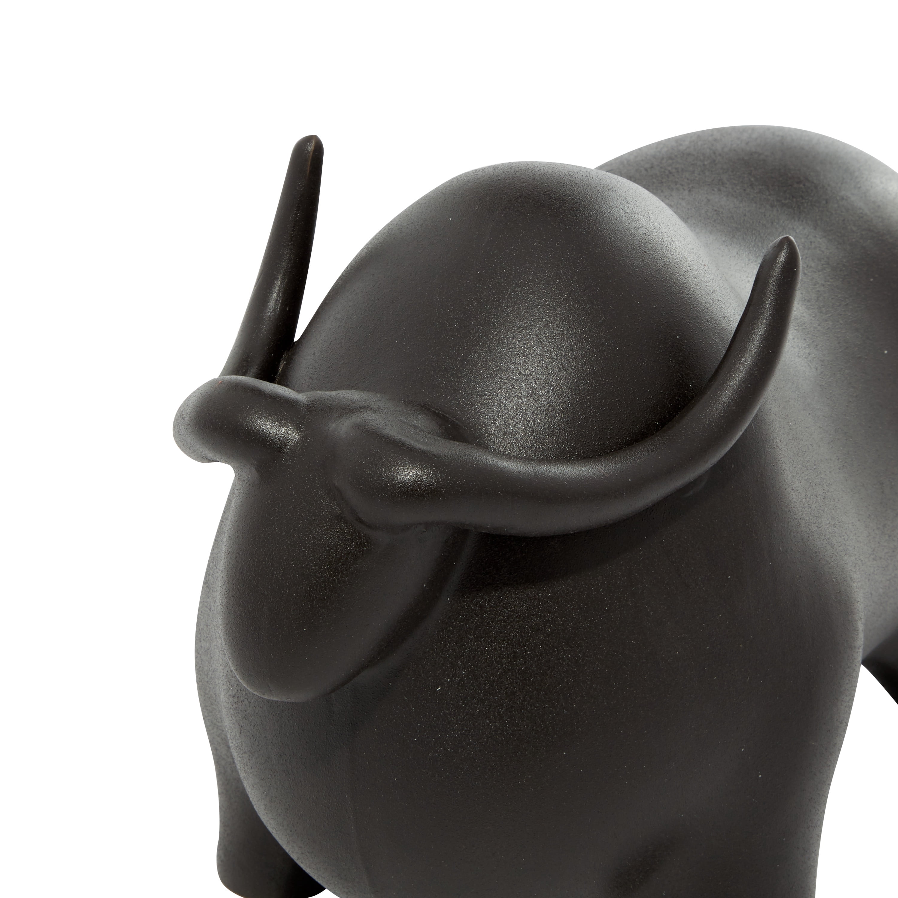 12" x 8" Black Ceramic Bull Sculpture, by DecMode