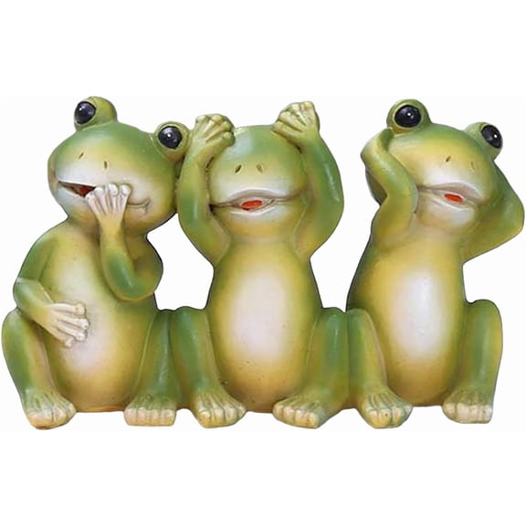 Generic Frog Statue Resin Figurine, Cute Desktop Ornament for Cabinet Office Garden