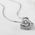 thumbnail image 5 of Hugging Hearts Pendant and Chain - Silver w/ Blue Crystals, 5 of 7