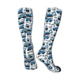 thumbnail image 4 of Balery Blue Excavator Printed Novelty Socks Men's Women's Crew Socks Sports Socks Knee High Socks Cotton Socks Quirky and Cool Socks, 4 of 9