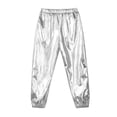 thumbnail image 6 of Eandarui Kids Sparkly Dance Outfit Tracksuit Girls Boys Zip Up Jacket Coat and Cargo Pants Jooger Silver 10, 6 of 7