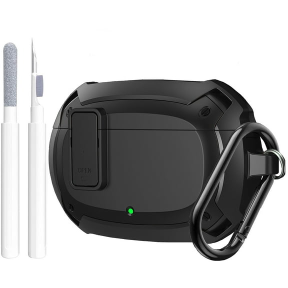 Beats Studio Buds/Studio Buds Plus Case 2021/2023, [Secure Lock] OTOPO Cool Beats Studio Buds  Protective Case Cover Men Women with Keychain for New Beats Studio Ear buds   Case - Black