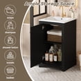 thumbnail image 4 of GZXS 20" Bathroom Vanity with Ceramic Sink Combo, Wood Storage Cabinet with Soft Close Door and Adjustable Shelf, Black, 4 of 10