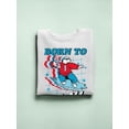 thumbnail image 3 of Born To Chill - Surfing Polar-Bear ICEE Graphic Men's Sweatshirt, 3 of 4