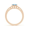 thumbnail image 2 of Angara Natural 0.4 Ct. Aquamarine Solitaire Ring in 14K Rose Gold for Women (Ring Size: 12), 2 of 9