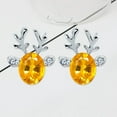 thumbnail image 5 of Large Flower Stud Earrings Floral Hoop Earrings for Women Double Piercing Elegant Jewelry, 5 of 5