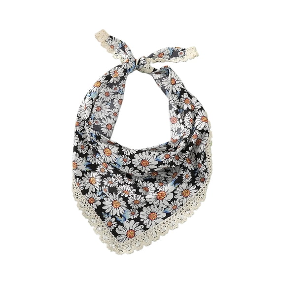 NMMUED Eyelet Hair Bandana for Women Heart Lace Headscarf Triangle Hair Wrap Boho Head Kerchief Beige One Size