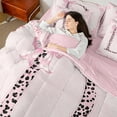 thumbnail image 4 of Castle Fairy Initial D 7pcs Bedding Comforter Set,Dreamy Princess Queen Bedding Sets Super Cozy,Leopard Print Queen Sheet Sets,Breathable Flower Home Decor,Reversible, 4 of 8