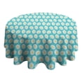 thumbnail image 4 of Turquoise Daisy Flower Floral Pattern Round Tablecloth 60"x60",Wrinkle Wipeable Table Cloth for Kitchen Dining Room Picnic Patio Party, 4 of 6