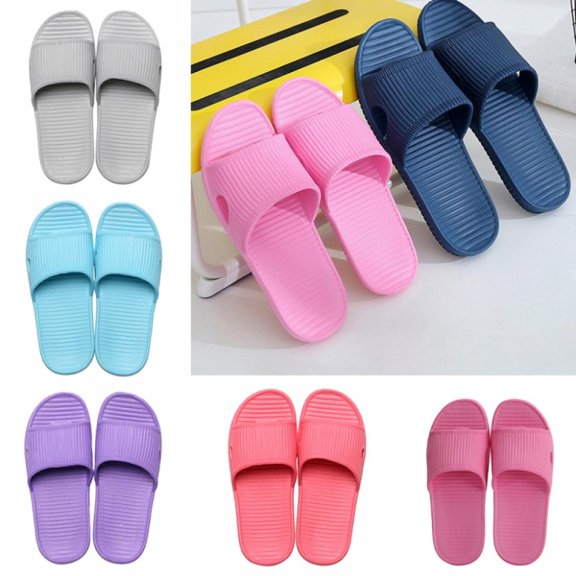 Striped non-slip bathroom bathing couple sandals and slippers, pedal slippers, house Muller soft foam soles, swimming pool shoes, bathroom water ski shoes women and men