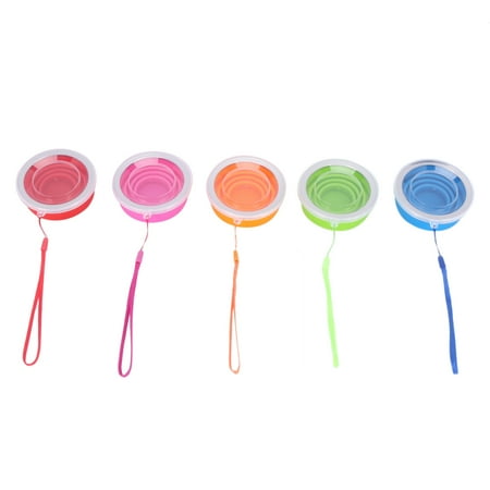 

Pack Of 5 Silicone Foldable Drink Cups Set Of 5 Foldable Extendable Travel Cups Travel Mug With Lid For Camping Hiking Travel