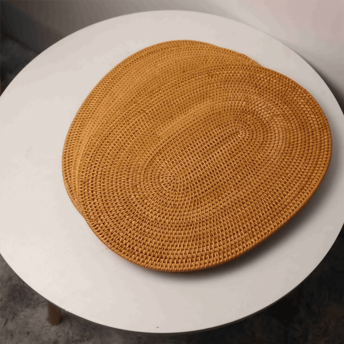 8X Rattan Woven Placemats Oval Round Table Mats Non Heat Resistant Place Mat Natural Multipurpose Placemat 30X40cm