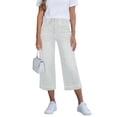 thumbnail image 4 of Women's High Waist Jeans, Wide Leg Cropped Jeans, Stretch Denim Trousers with Side Pockets, Casual Straight Leg Ankle Jeans for Daily Wear, Work, and Relaxed Outfits-Light Ashy, 4 of 6