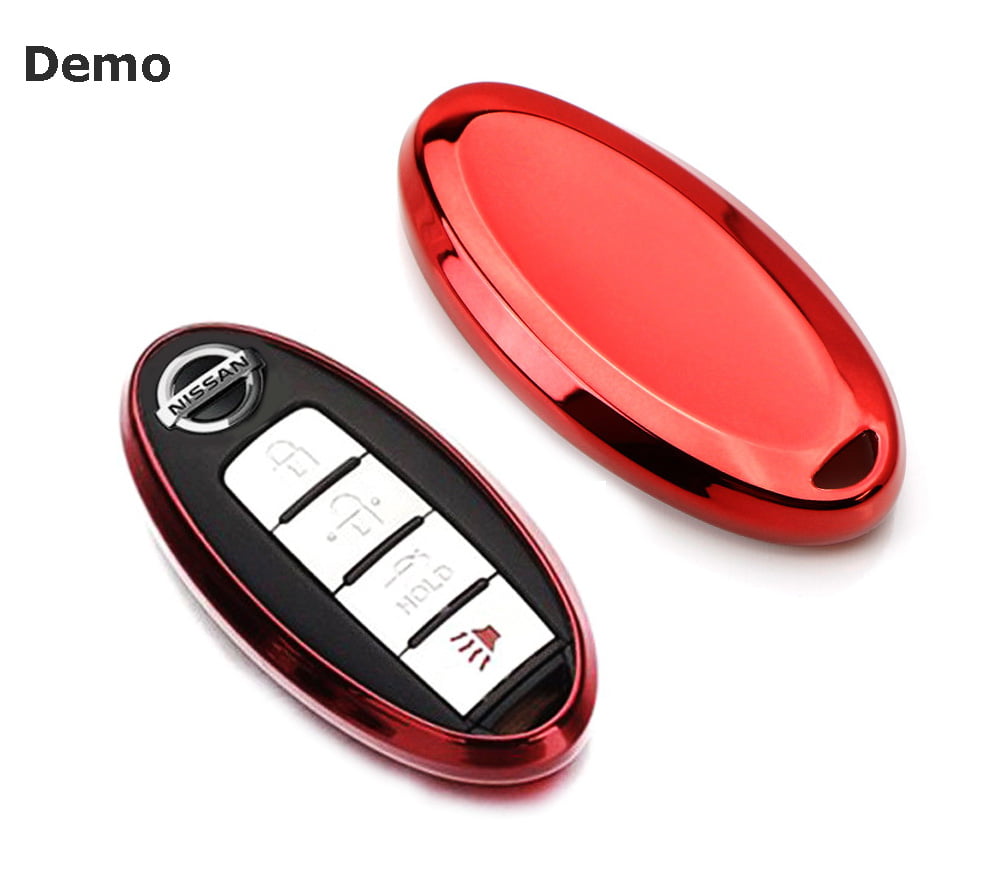 Topsmart Chrome Finish TPU Car Key Protector Remote Smart Key Cover Fob Case Shell for Nissan Titan Leaf Juke GT-R Sentra Pathfinder Murano Cube 370Z Rogue Armada Altima Maxima Versa Infiniti Q50 QX60 JX35 G35 G37 G25 Q40 Q60 QX56 QX80 EX35 EX37 QX50 FX35