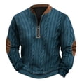 thumbnail image 3 of YUELONGHU Men Casual Crew Neck Pullover Sweatshirts For Men No Hoodie Male Knit Sweater Sweatshirt Zipper Long Sleeve Printed Collarless and Hoodless Sweatshirt Xxl, 3 of 3