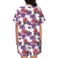 thumbnail image 3 of Bixox Women's Peonies Printed Pajama Set 2 Piece Lounge Set Top and Shorts Soft Pajamas, Shorts with Pockets, 3 of 7