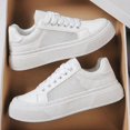 thumbnail image 3 of Men's Light Blue Mesh Breathable Platform Sneakers, Casual Summer Low-Top Shoes, 3 of 10