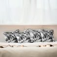 thumbnail image 3 of Ambesonne Black and White Throw Pillow Cover 4 Pack, Grunge Art, 16", White Black and Grey, 3 of 6