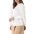 thumbnail image 4 of INSPIRE CHIC Women's Tie Neck Long Sleeve Elegant Button Cuff Office Shirt XL White, 4 of 8
